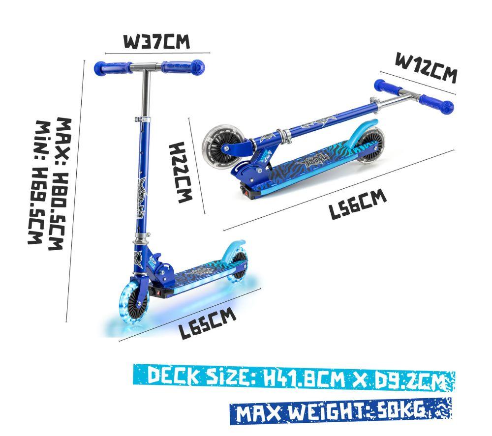 XOOTZ Wild Rider Tiger LED Kids Kick Scooter - Blue image number 7 of 9