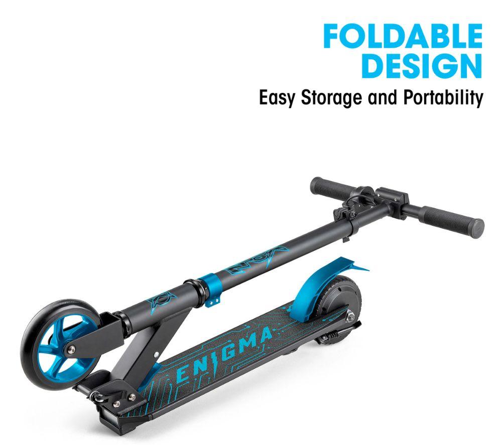 XOOTZ Enigma Electric Folding Kids Scooter - Blue image number 3 of 5
