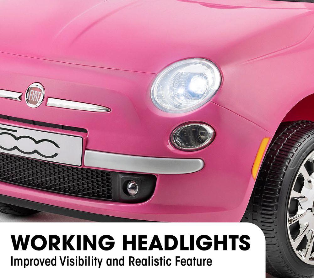 XOOTZ Fiat 500 Kids' Electric Ride-On Car - Pink image number 4 of 8