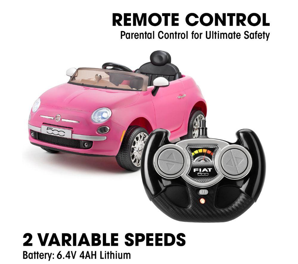 XOOTZ Fiat 500 Kids' Electric Ride-On Car - Pink image number 6 of 8