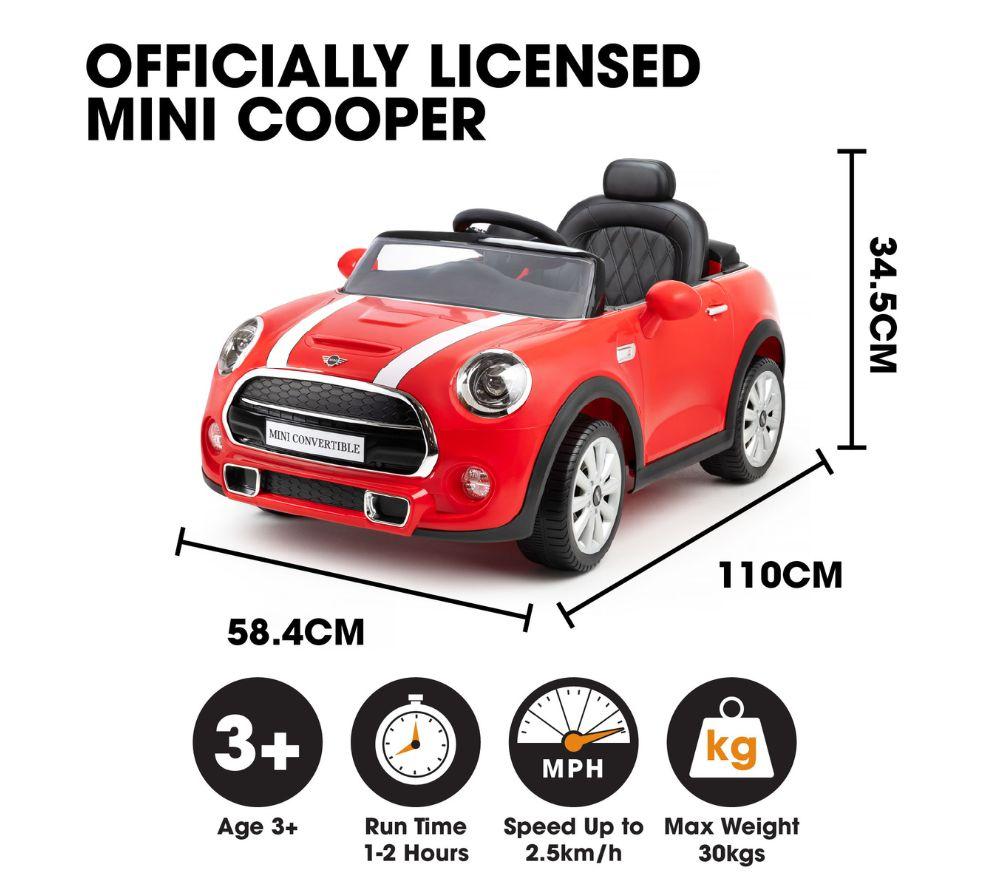 XOOTZ Mini Cooper Kids' Electric Ride-On Car - Red image number 7 of 8