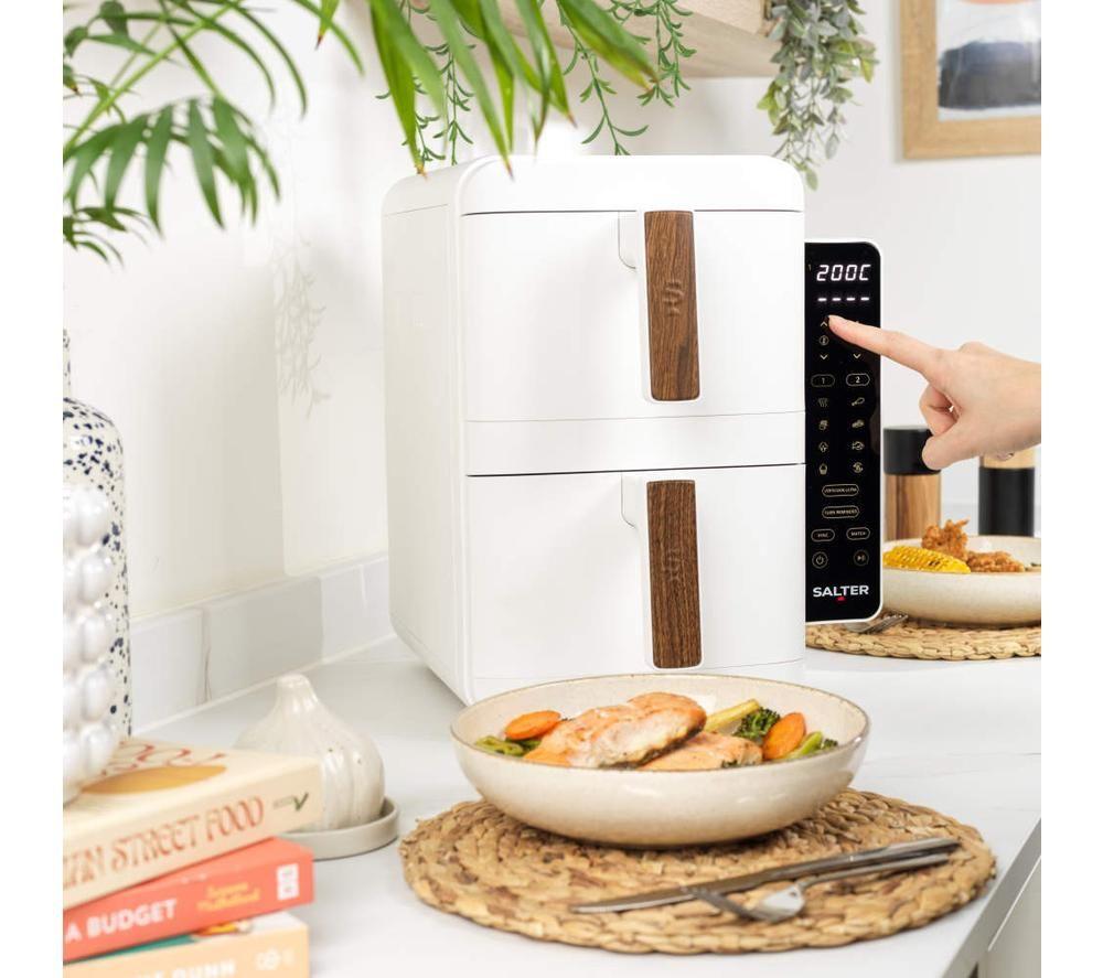 SALTER Toronto Verticook Ultra EK6642WWHT 9L Dual Air Fryer - White image number 4 of 6
