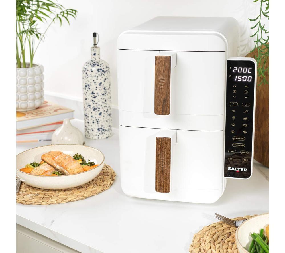 SALTER Toronto Verticook Ultra EK6642WWHT 9L Dual Air Fryer - White image number 6 of 6