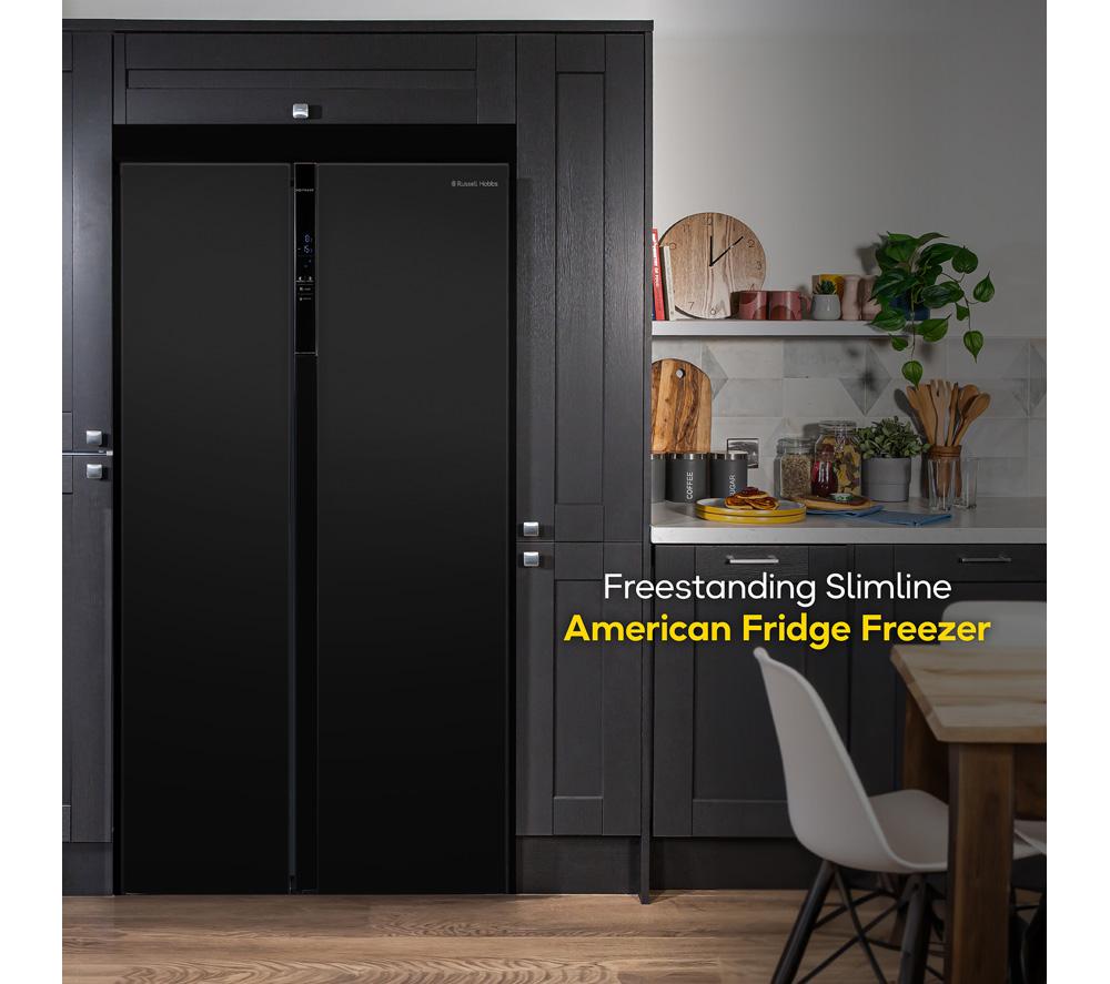 RUSSELL HOBBS RH90AFF201B American-Style Fridge Freezer - Black image number 2 of 12