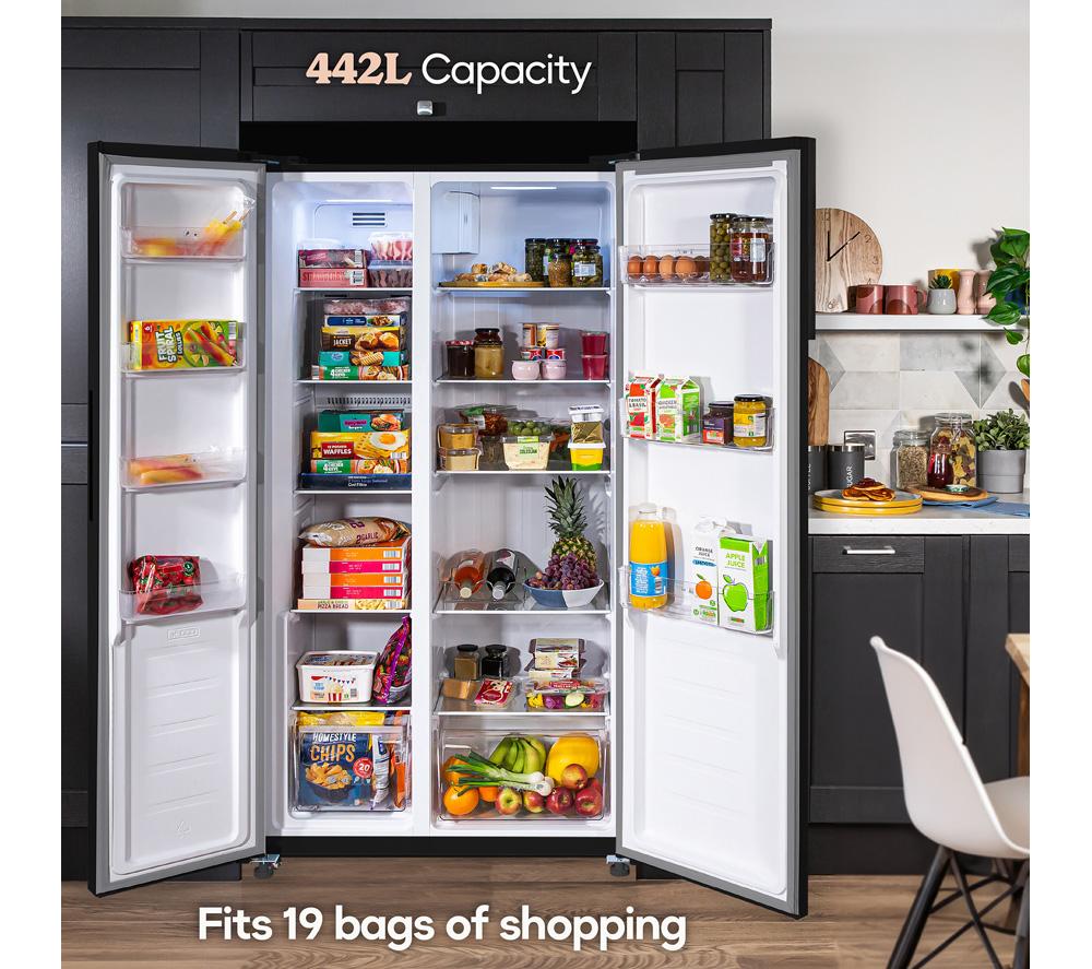 RUSSELL HOBBS RH90AFF201B American-Style Fridge Freezer - Black image number 3 of 12