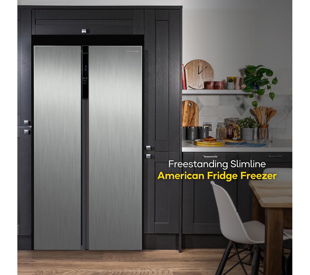 RUSSELL HOBBS RH90AFF201SS American-Style Fridge Freezer - Stainless Steel image number 2 of 12
