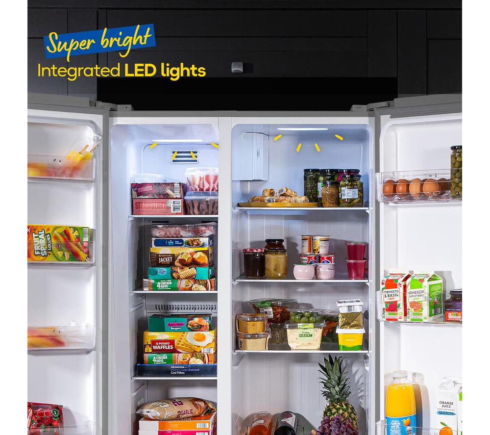 RUSSELL HOBBS RH90AFF201SS American-Style Fridge Freezer - Stainless Steel image number 5 of 12