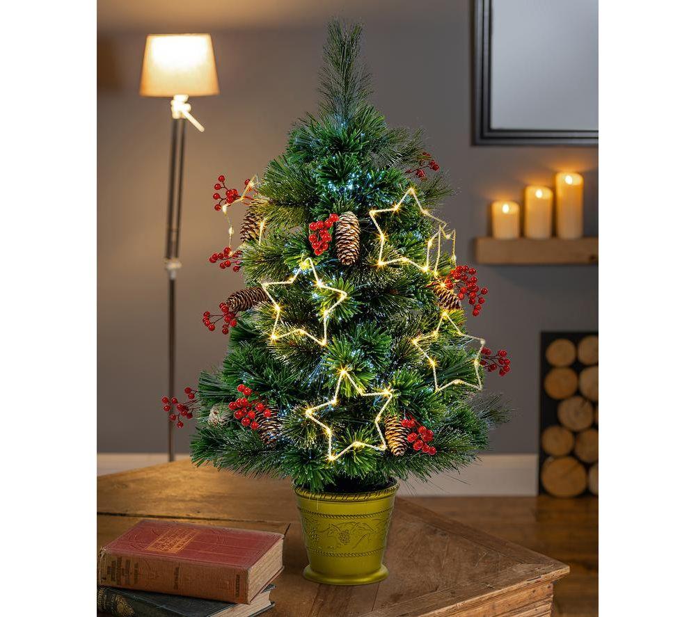 PREMIER Pre-lit Snow Tipped Potted Christmas Tree - 3 ft / 90 cm image number 5 of 5