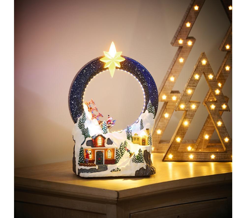 PREMIER Lit Village with Looping Santa Sleigh Christmas Decoration - 29 cm image number 2 of 3