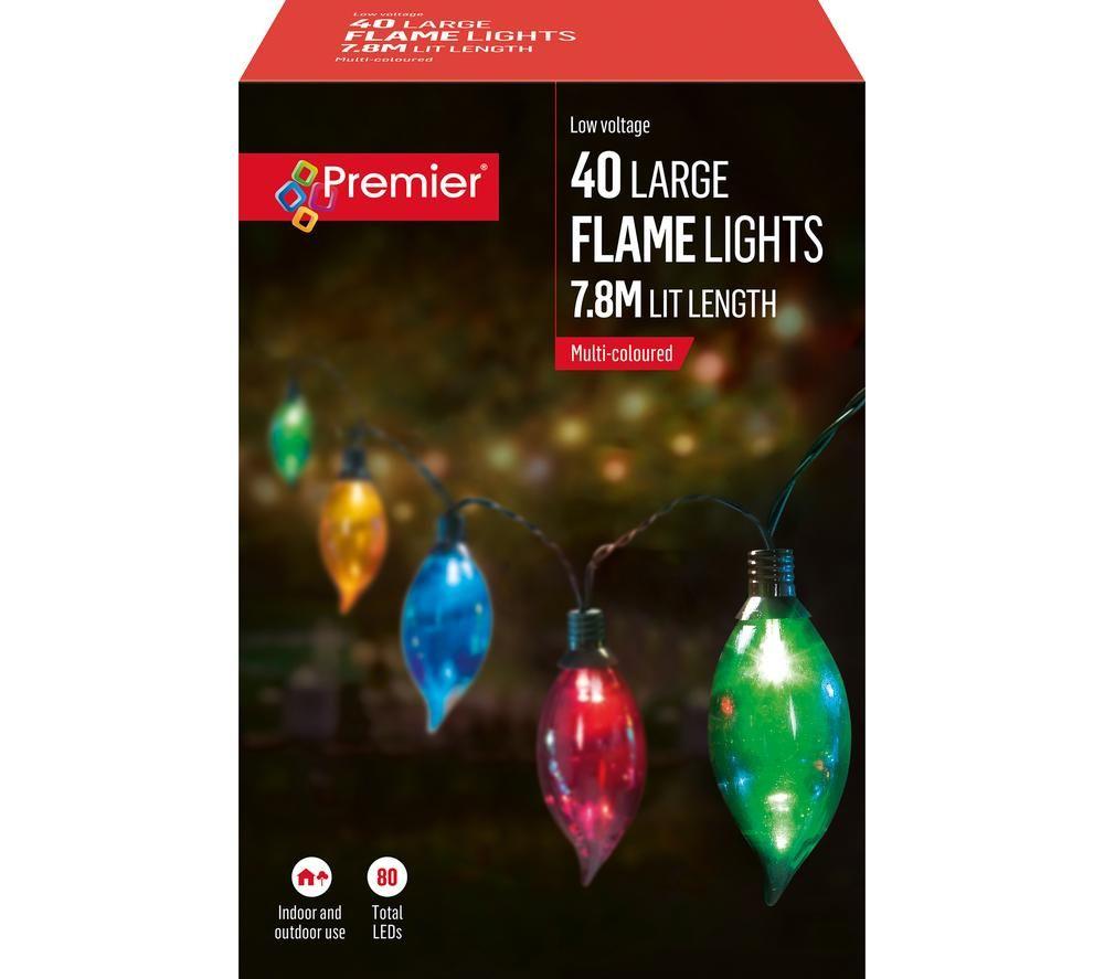 PREMIER 40 Large Flame Multi-colour LED String Lights - 7.5 m