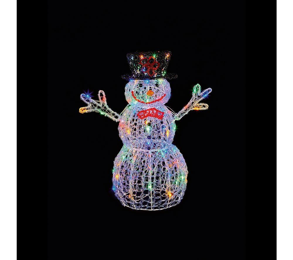 PREMIER Standing Snowman Figurine with Multicolour LEDs - 74 cm image number 2 of 3