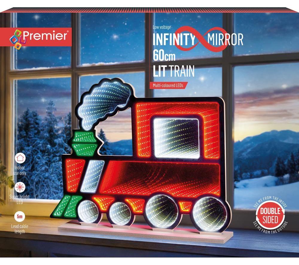 PREMIER Standing Train Infinity Mirror with Multicolour LEDs - 60 cm image number 4 of 5