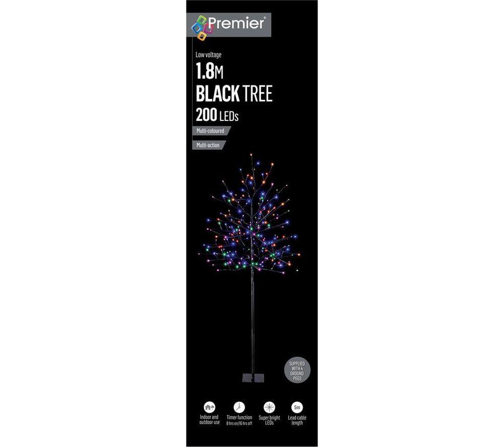 PREMIER Pre-Lit Black Christmas Tree - 1.8 m / 5.9ft image number 3 of 3
