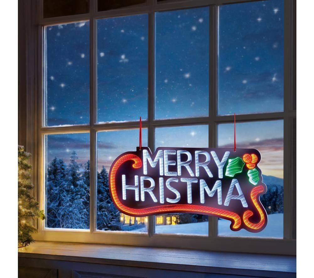 PREMIER Merry Christmas Infinity Mirror with Multicolour LEDs - 60 cm image number 3 of 4