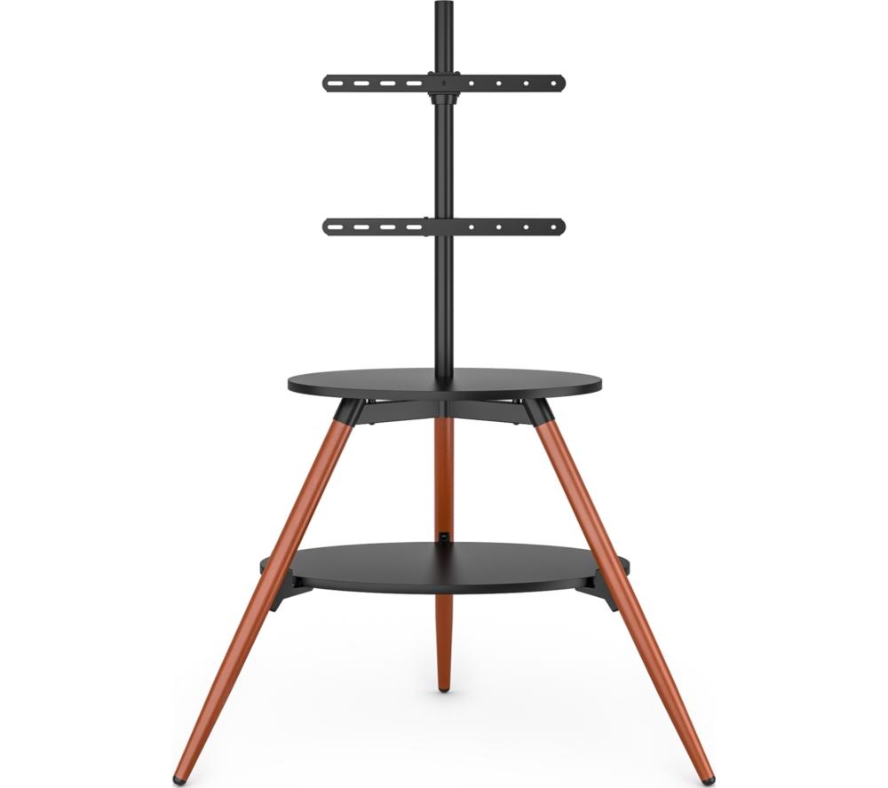 Ravello Walnut And Single Shelf Contemporary Tripod Tv Stand Black Ttap - Image 2