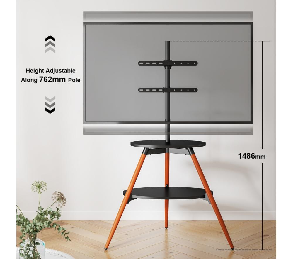 TTAP Ravello 919 mm Corner TV Stand with Bracket for up to 65" TVs - Walnut & Black image number 6 of 10