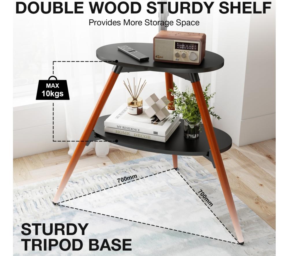 TTAP Ravello 919 mm Corner TV Stand with Bracket for up to 65" TVs - Walnut & Black image number 8 of 10