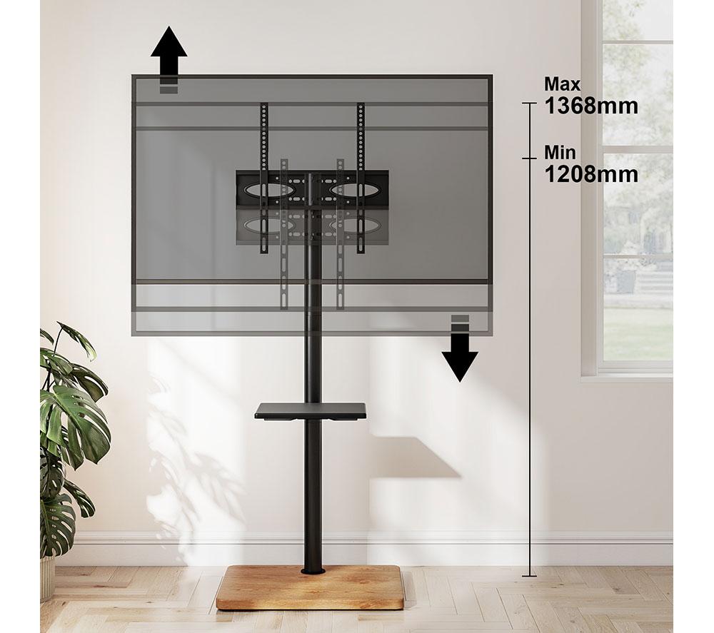 TTAP FS-OAK 500 mm TV Stand with Bracket for up to 60" TVs - Black image number 4 of 10