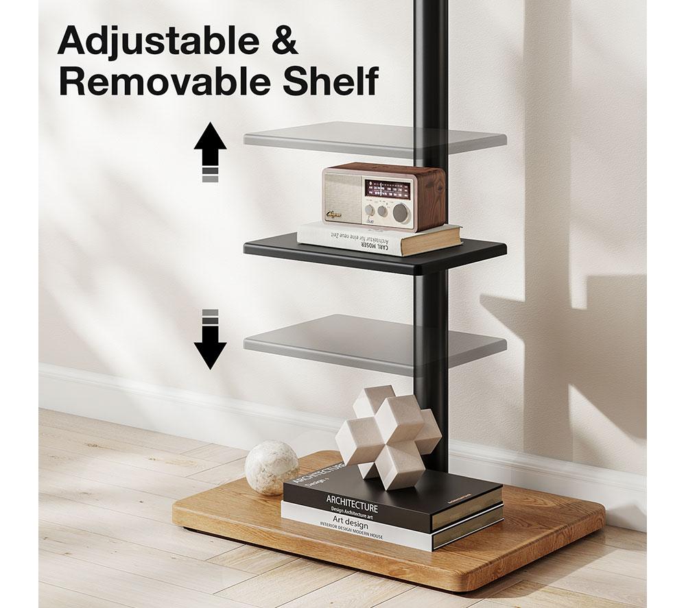 TTAP FS-OAK 500 mm TV Stand with Bracket for up to 60" TVs - Black image number 6 of 10