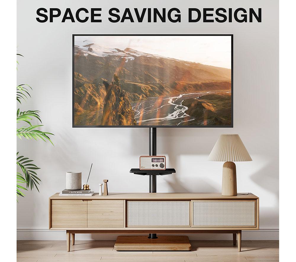 TTAP FS-OAK 500 mm TV Stand with Bracket for up to 60" TVs - Black image number 9 of 10