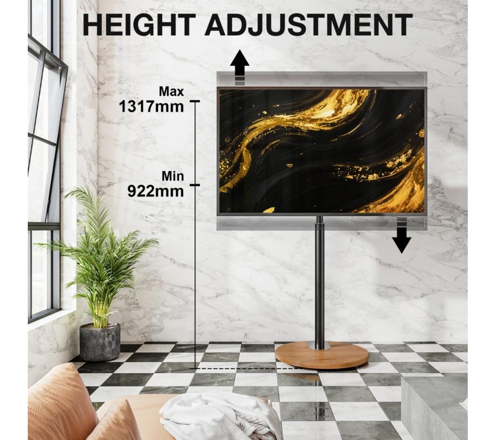 TTAP FSC-OAK 480 mm TV Stand with Bracket for up to 65" TVs - Oak & Black image number 6 of 9