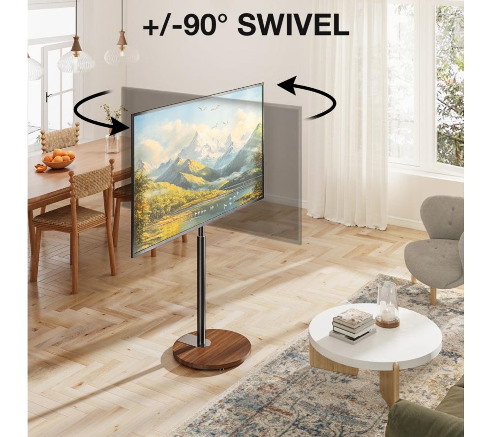 TTAP FSC-WAL 480 mm TV Stand with Bracket for up to 65" TVs - Walnut & Black image number 5 of 9
