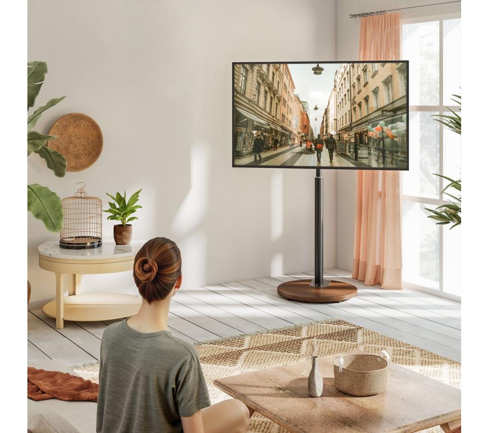 TTAP FSC-WAL 480 mm TV Stand with Bracket for up to 65" TVs - Walnut & Black image number 9 of 9