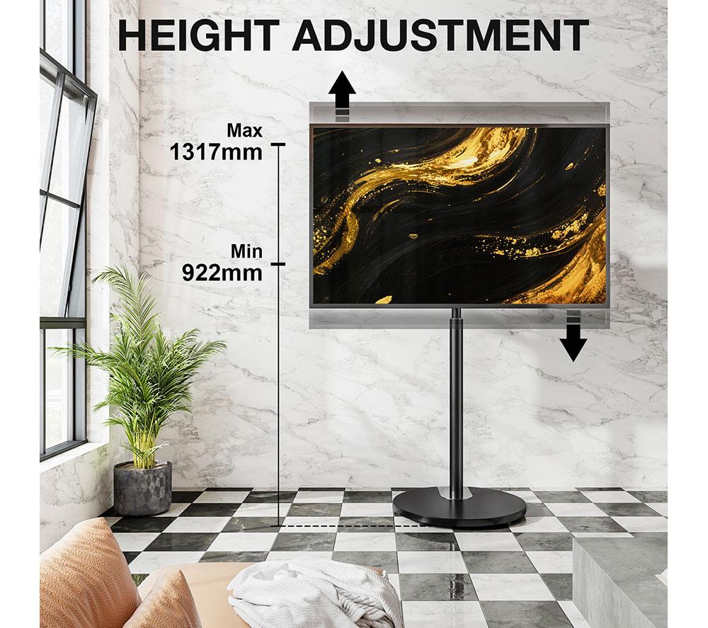 TTAP FSC-BLK 480 mm TV Stand with Bracket for up to 65" TVs - Black image number 6 of 9