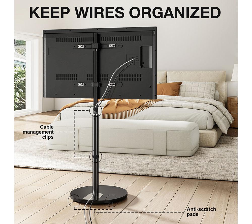 TTAP FSC-BLK 480 mm TV Stand with Bracket for up to 65" TVs - Black image number 7 of 9