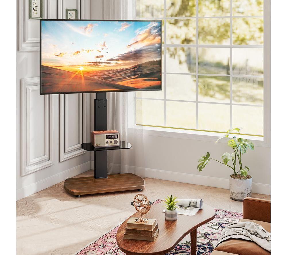 TTAP FS-1-WAL 660 mm TV Stand with Bracket for up to 65" TVs - Walnut & Black image number 3 of 5