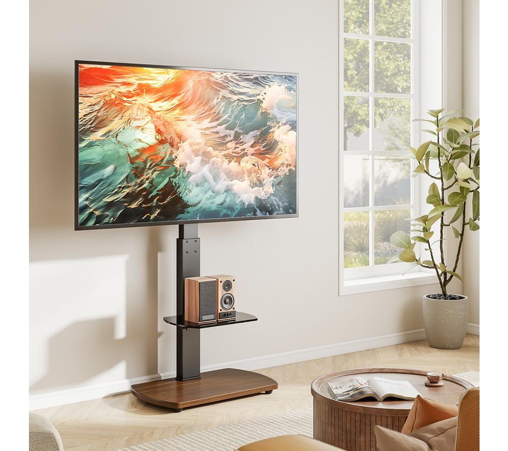 TTAP FS-1-WAL 660 mm TV Stand with Bracket for up to 65" TVs - Walnut & Black image number 4 of 5