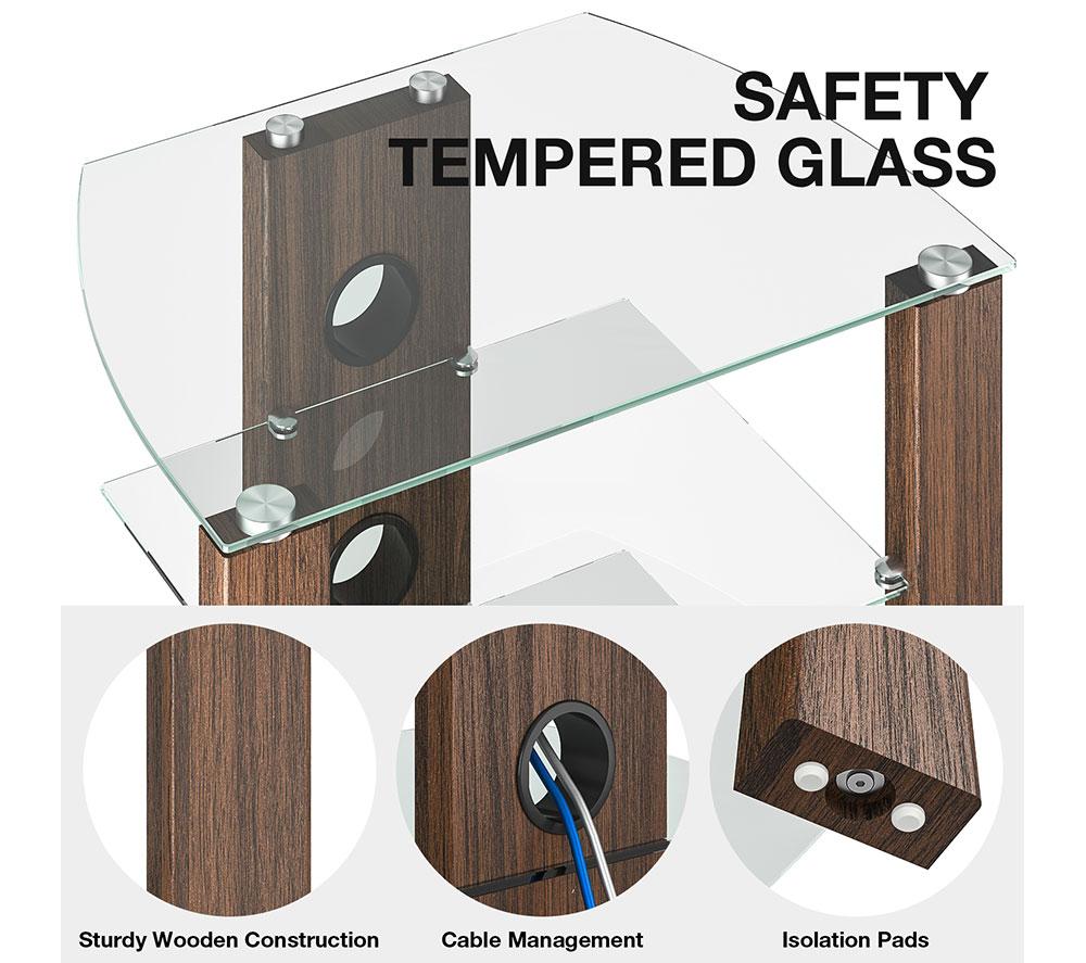TTAP Vision 650 mm HiFi & TV Stand for up to 50" TVs - Walnut image number 9 of 9