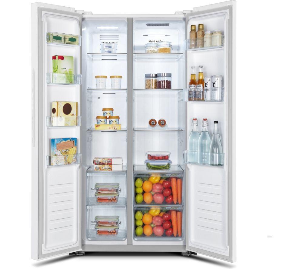 LOGIK LESSBSW26 Slim American-Style Fridge Freezer - White image number 3 of 6