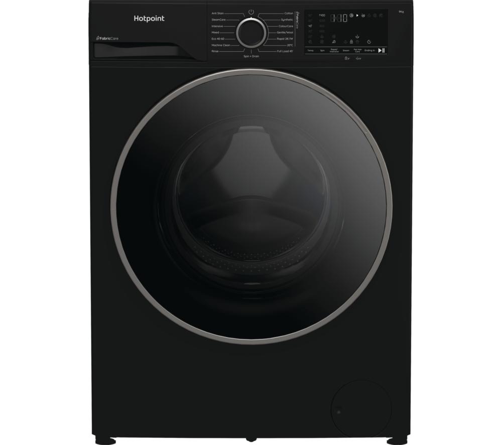 HOTPOINT FabricCare HBCA 93B CARE UK 9 kg 1400 Spin Washing Machine – Black, Black