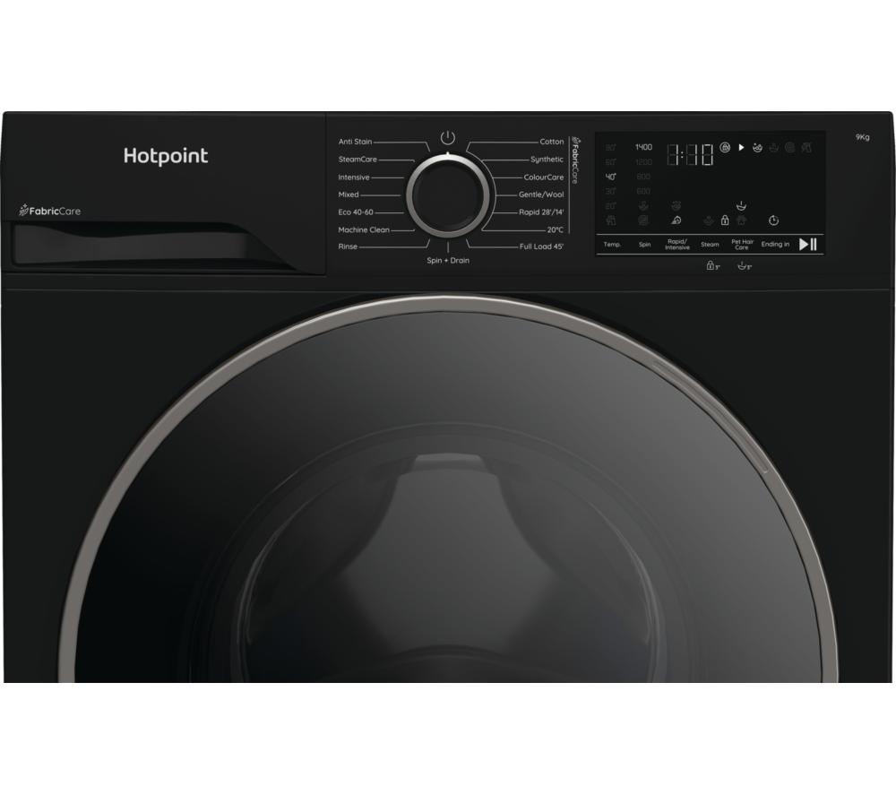 HOTPOINT FabricCare HBCA 93B CARE UK 9 kg 1400 Spin Washing Machine - Black image number 4 of 14