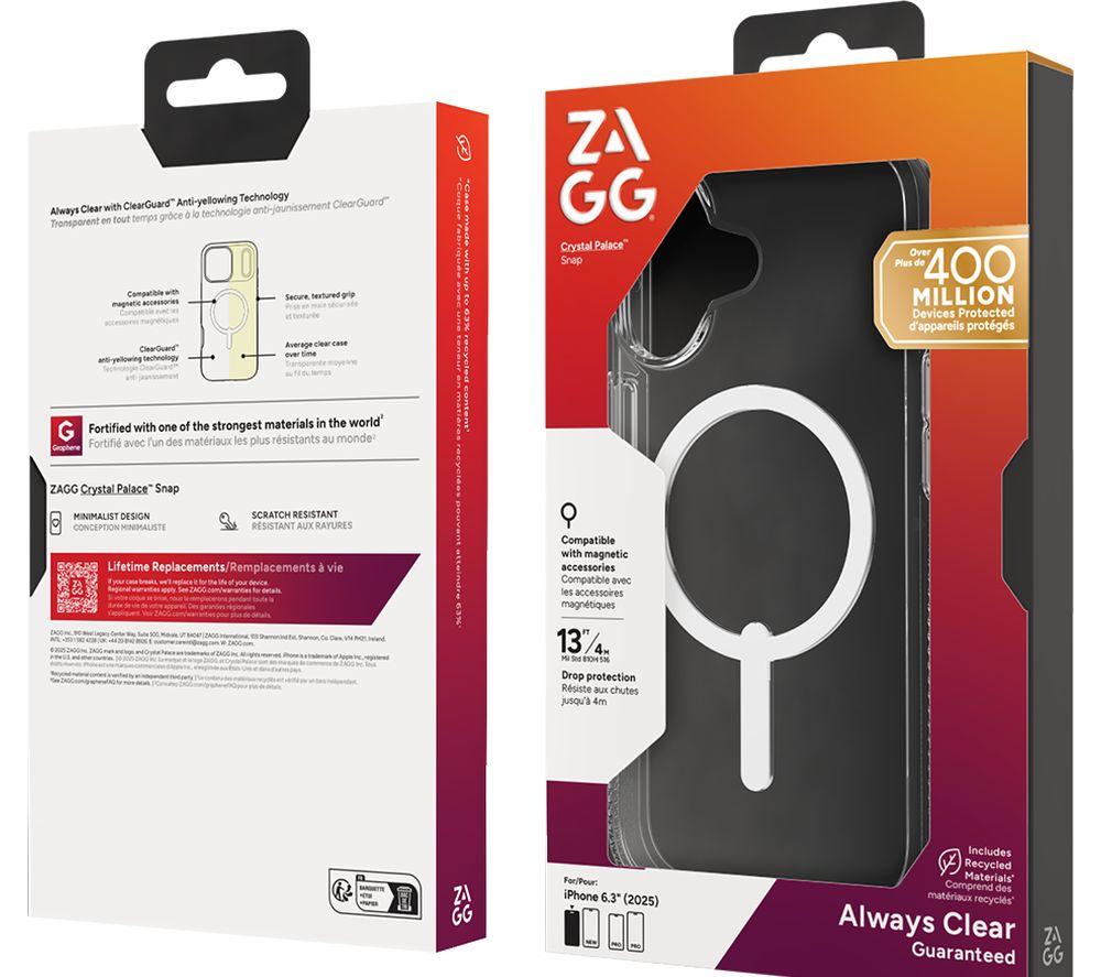 ZAGG Crystal Palace Snap iPhone 17 Case - Clear image number 2 of 2