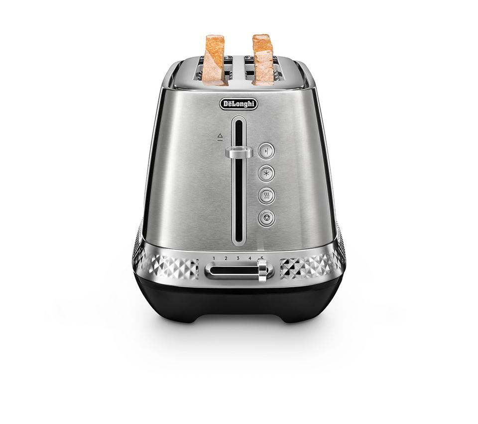 DELONGHI Diadema CTV3003.M 4-Slice Long Toaster - Brushed Steel