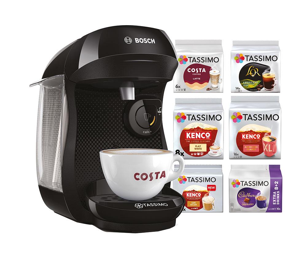 TASSIMO by Bosch Happy Friendly TAS102EGBC Coffee Machine Starter Kit - Black