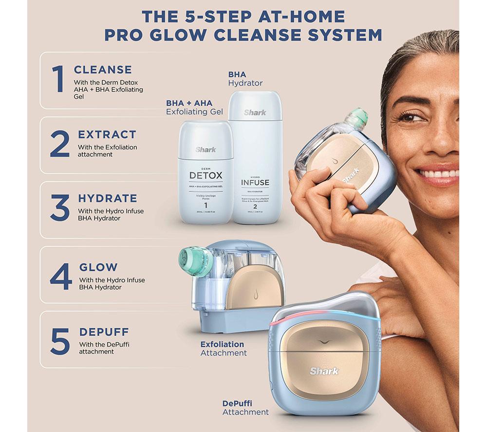 SHARK FacialPro Glow + DePuffi At Home Facial - Warm Black image number 14 of 15