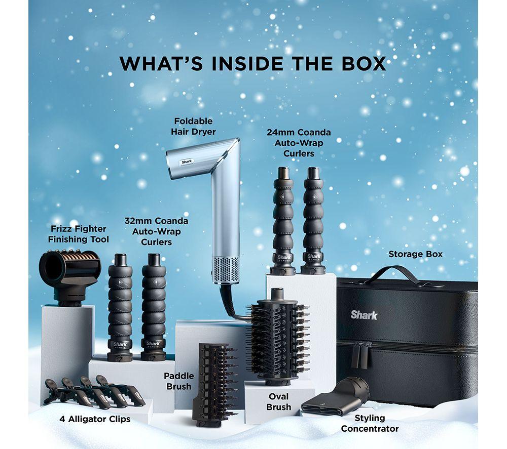 SHARK HD476WHUK Limited Edition FlexStyle Air Styler & Hair Dryer with Storage Case - Glacial Blue image number 10 of 12