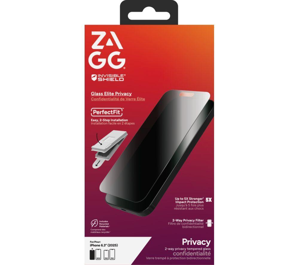 ZAGG InvisibleShield Glass Elite Privacy iPhone 17 Screen Protector image number 3 of 5