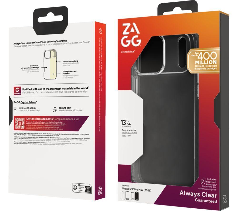 ZAGG Crystal Palace iPhone 17 Pro Max Case - Clear image number 4 of 4