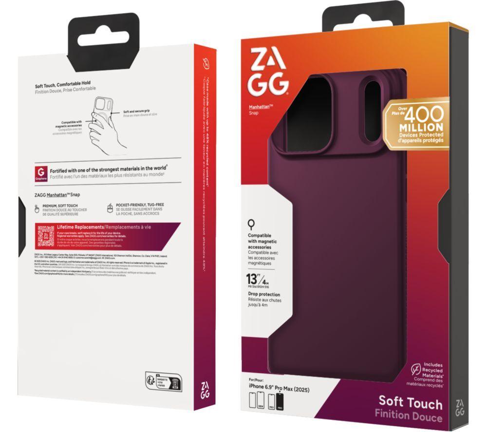 ZAGG Manhattan Snap iPhone 17 Pro Max Case - Cherry image number 3 of 4