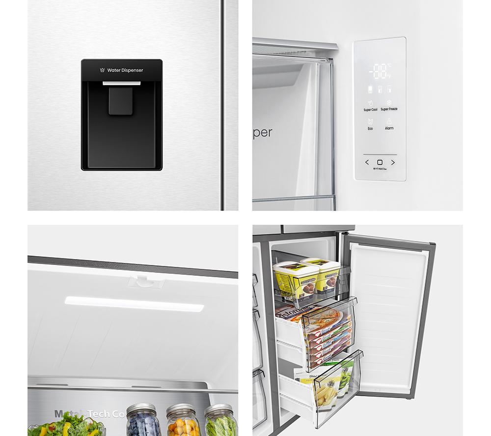 HISENSE PureFlat RQ5P470SMIE American-Style Smart Fridge Freezer - Stainless Steel image number 12 of 12