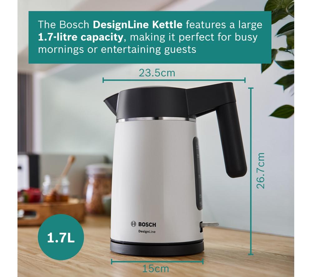 BOSCH DesignLine Ergo TWK5P471GB Cordless Jug Kettle - White image number 2 of 10