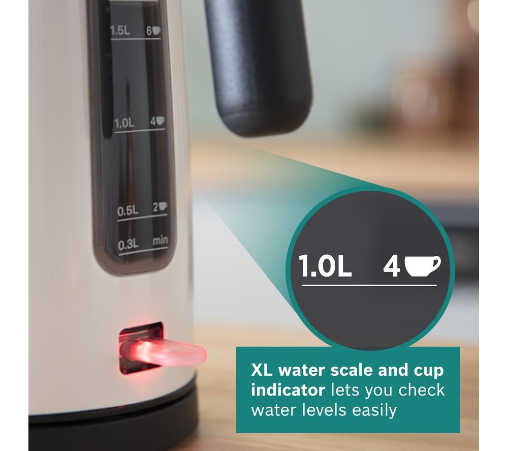 BOSCH DesignLine Ergo TWK5P471GB Cordless Jug Kettle - White image number 5 of 10