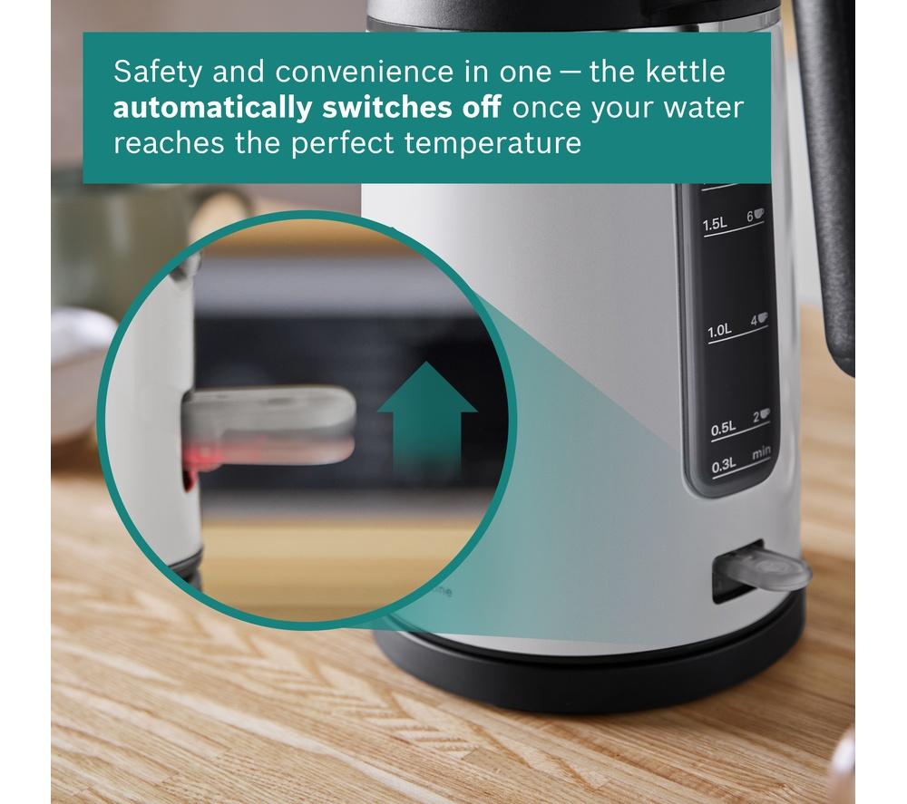 BOSCH DesignLine Ergo TWK5P471GB Cordless Jug Kettle - White image number 6 of 10