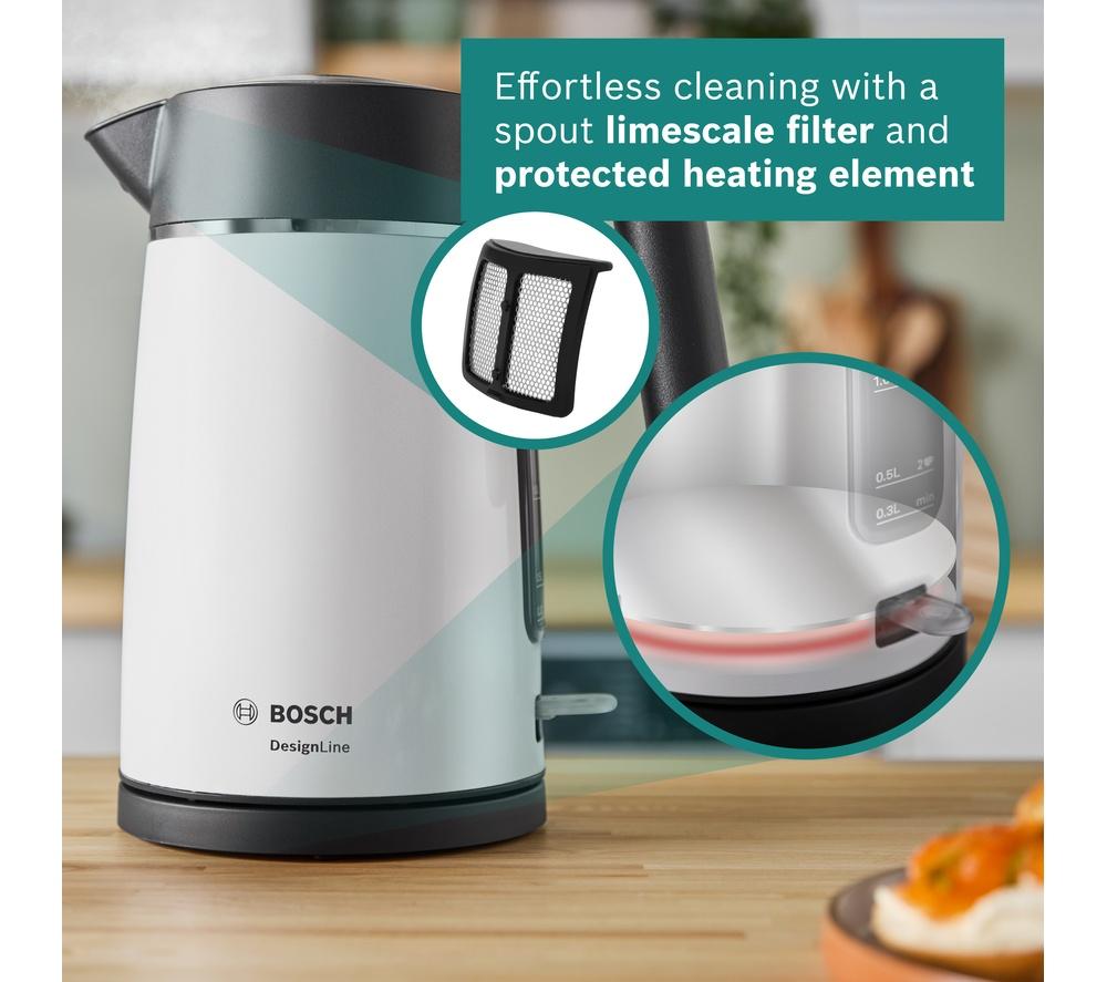 BOSCH DesignLine Ergo TWK5P471GB Cordless Jug Kettle - White image number 9 of 10