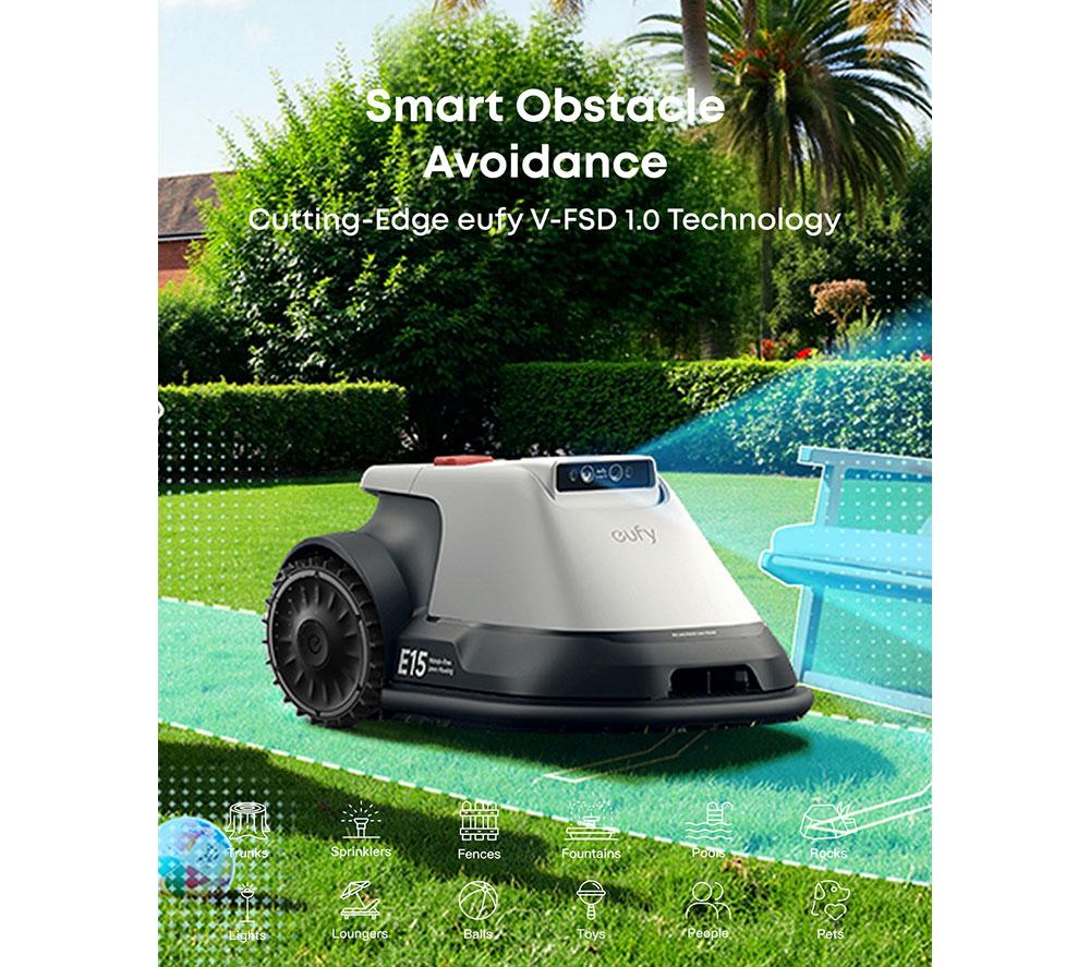 EUFY E15 Cordless Robot Lawn Mower - Grey image number 4 of 8