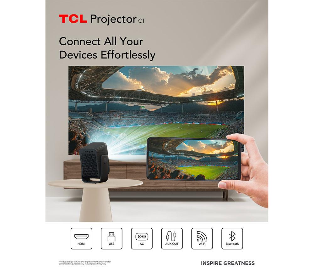 TCL C series C1 Smart Full HD Home Cinema Projector image number 7 of 9